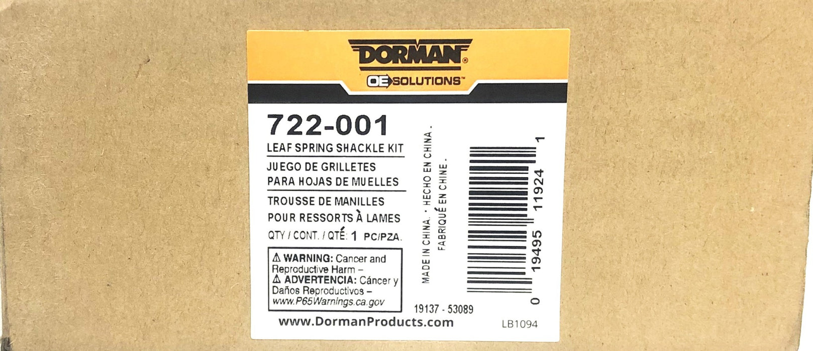 Dorman Leaf Spring Shackle Kit 722-001 [Lot of 2] NOS