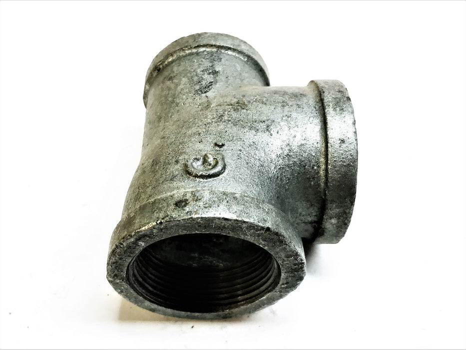 Unbranded Galvanized 1-1/2" x 1-3/4" x 1-3/4" Tee Coupling [Lot of 2] NOS