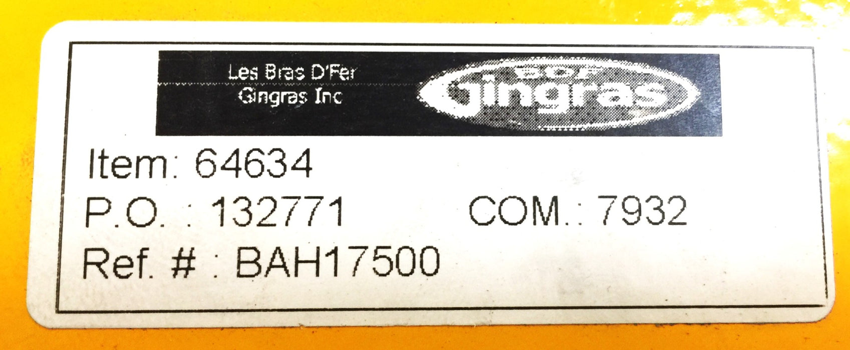 Gingras Replacement for Labrie Spring BAH17500 (L264634) NOS