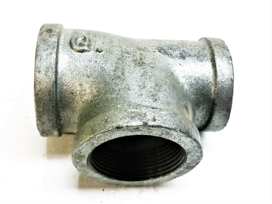 Unbranded Galvanized 1-1/2" x 1-3/4" x 1-3/4" Tee Coupling [Lot of 2] NOS