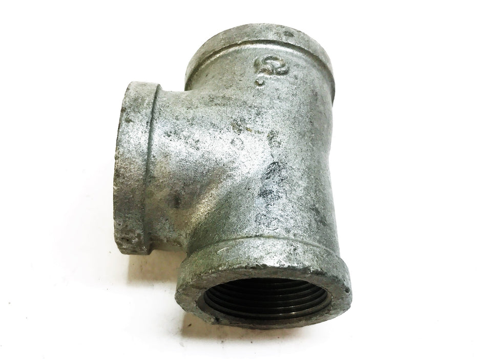 Unbranded Galvanized 1-1/2" x 1-3/4" x 1-3/4" Tee Coupling [Lot of 2] NOS