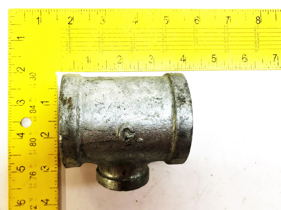 Unbranded Galvanized 1-3/4" x 7/8" x 1-3/4" Tee Coupling [Lot of 2] NOS