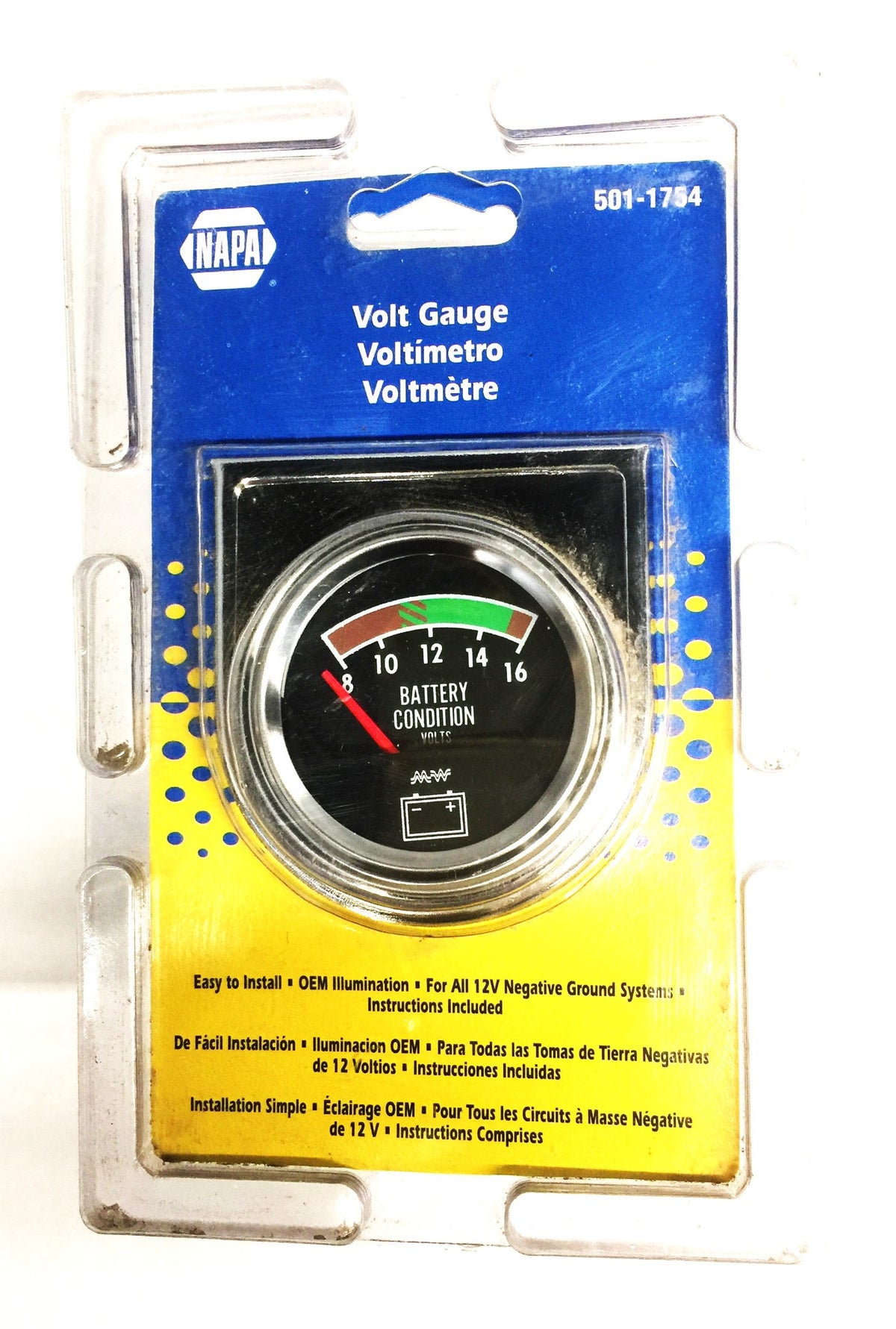Napa 12Volt Battery Condition Gauge for Negative Ground Systems 5011