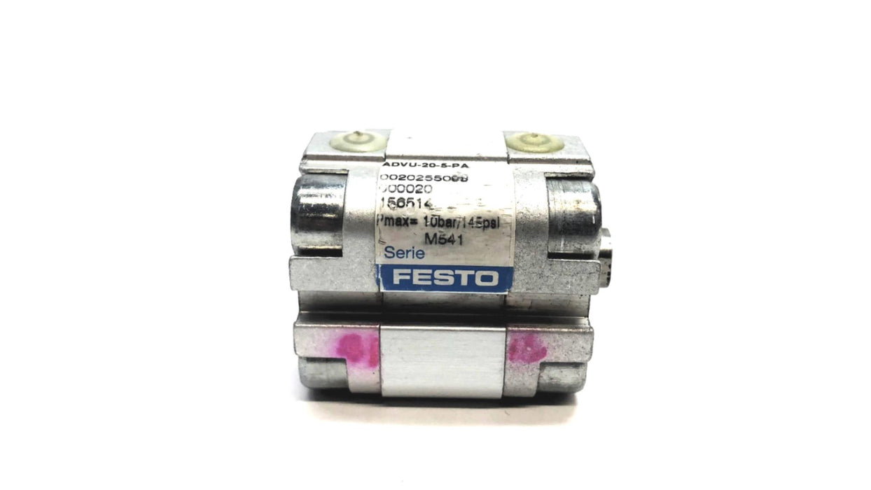 Festo 10 Bar / 145PSI Pmax Compact Pneumatic Cylinder ADVU-20-5-P-A (156514) NOS