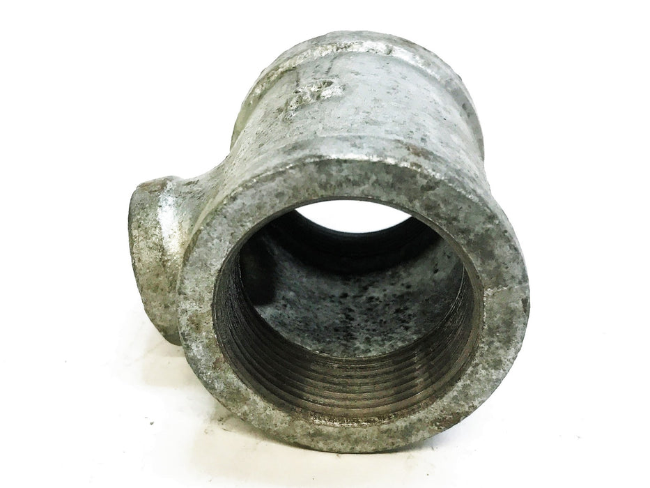 Unbranded Galvanized 1-3/4" x 7/8" x 1-3/4" Tee Coupling [Lot of 2] NOS