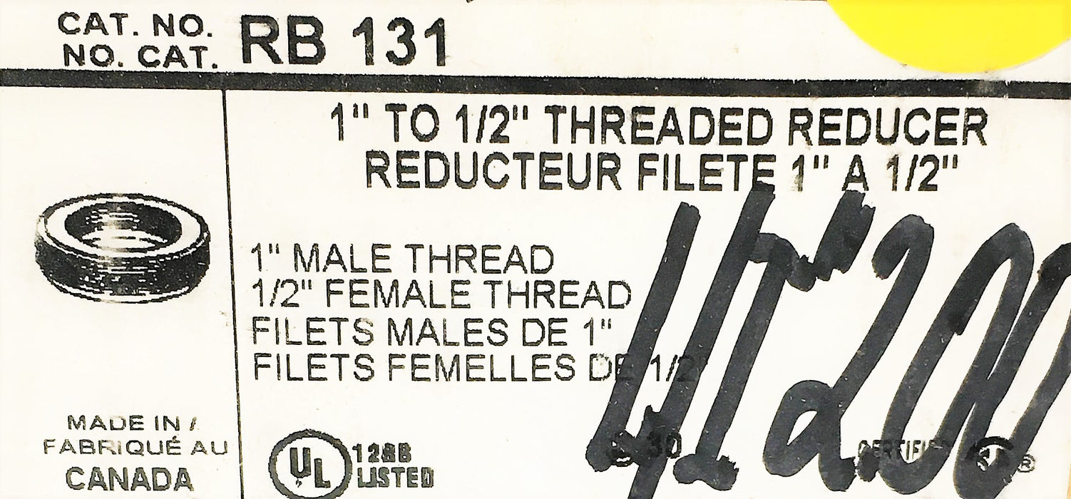 T&B 1" to 1/2" Threaded Reducer RB131 [Lot of 4] NOS
