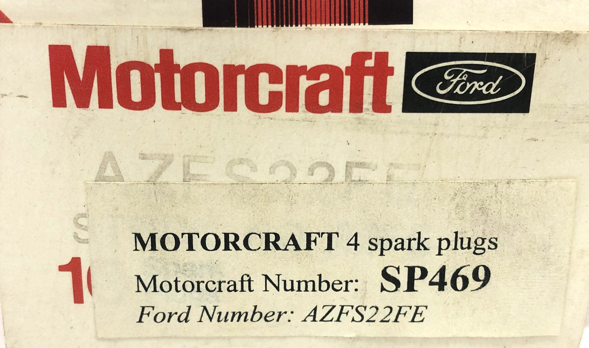 Motorcraft Ford Spark Plugs SP-469 (AZFS22FE) [Lot of 4] NOS