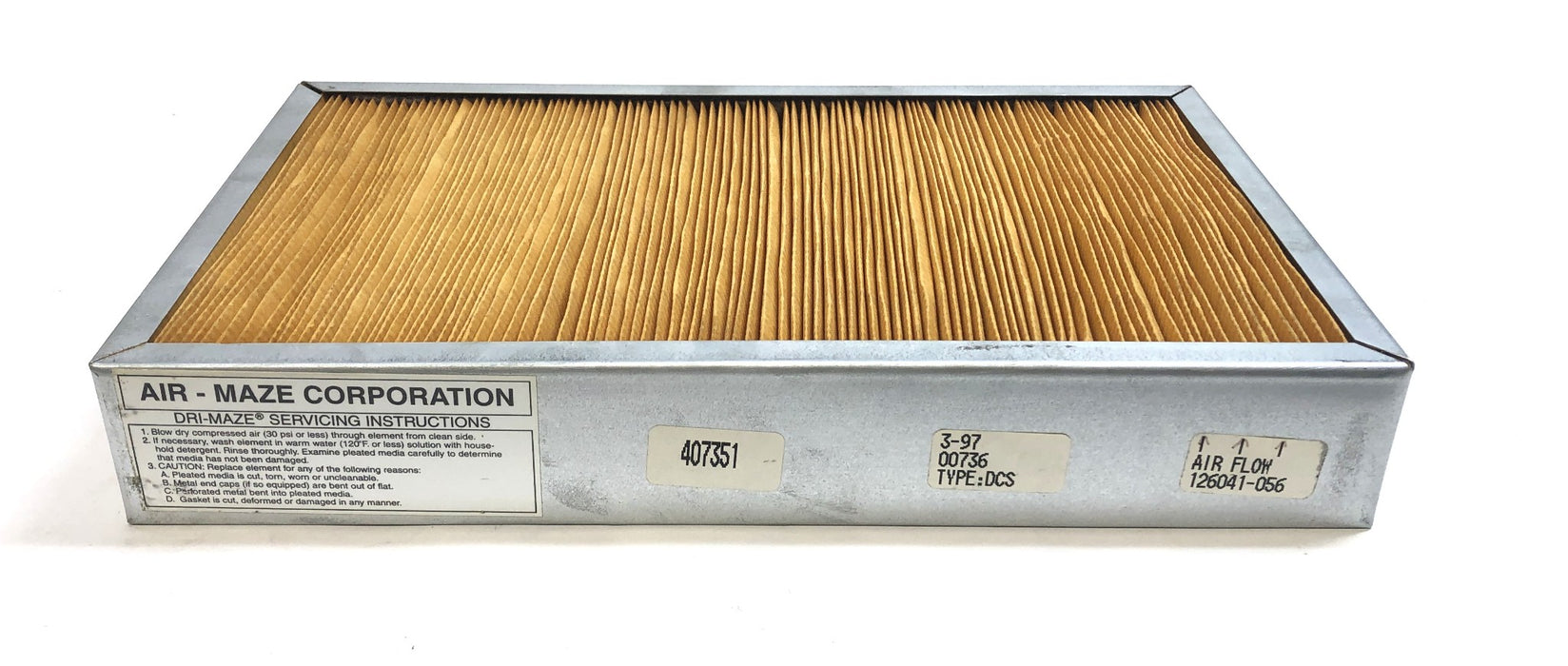 Air-Maze 8 1/2"X 14 1/4" X 2 3/16" Air Filter 407351 NOS