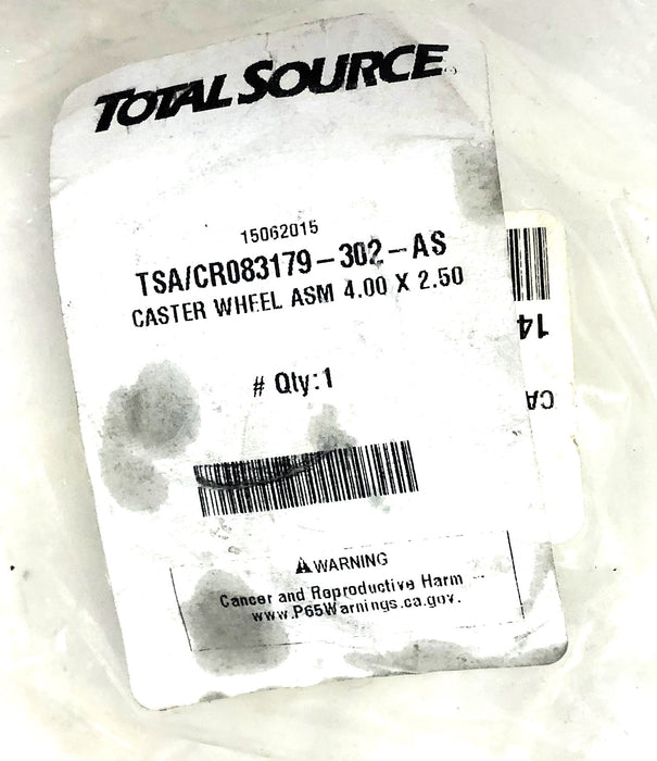 Total Source 4.00X2.50 Inch Caster Wheel TSA/CR083179-302-AS NOS
