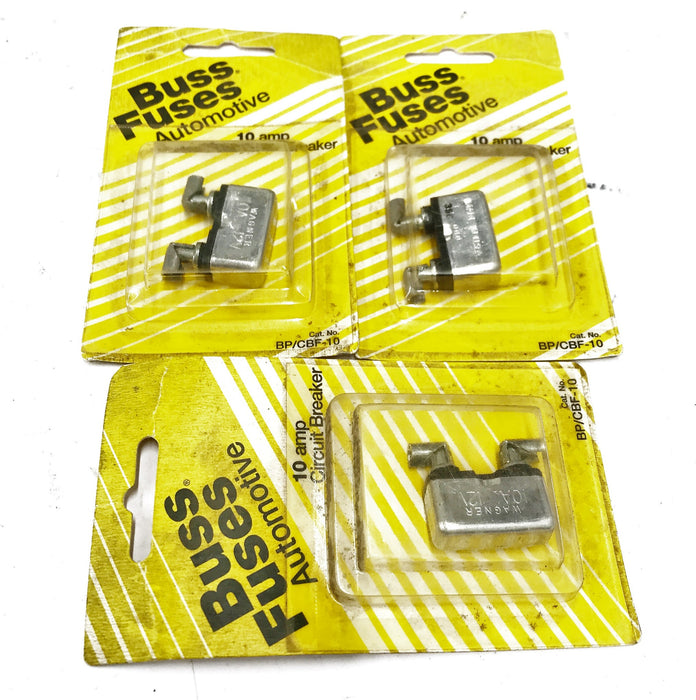 Buss 10A Automotive Circuit Breaker BP/CBF-10 [Lot of 3] NOS