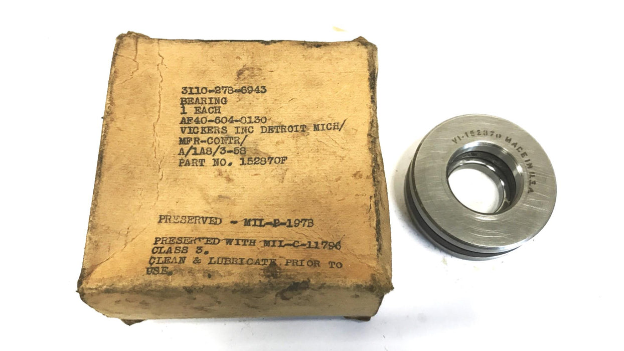 Vickers Thrust Ball Bearing 152870F NOS