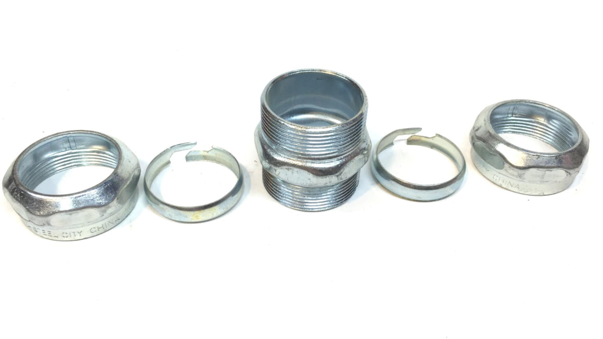 Steel City Compression Connector, Zinc Plated Steel, EMT Conduit, 1 [ LOT OF 4 ]
