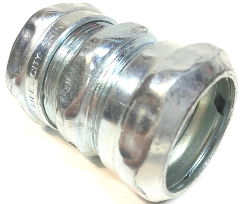 Steel City Compression Connector, Zinc Plated Steel, EMT Conduit, 1 [ LOT OF 4 ]