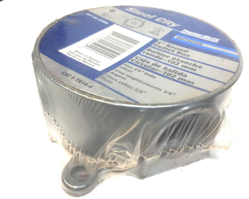 Thomas & Betts Steel City TR14-4 4" Outdoor Round Outlet Box 3/4" Hub SEALED NEW