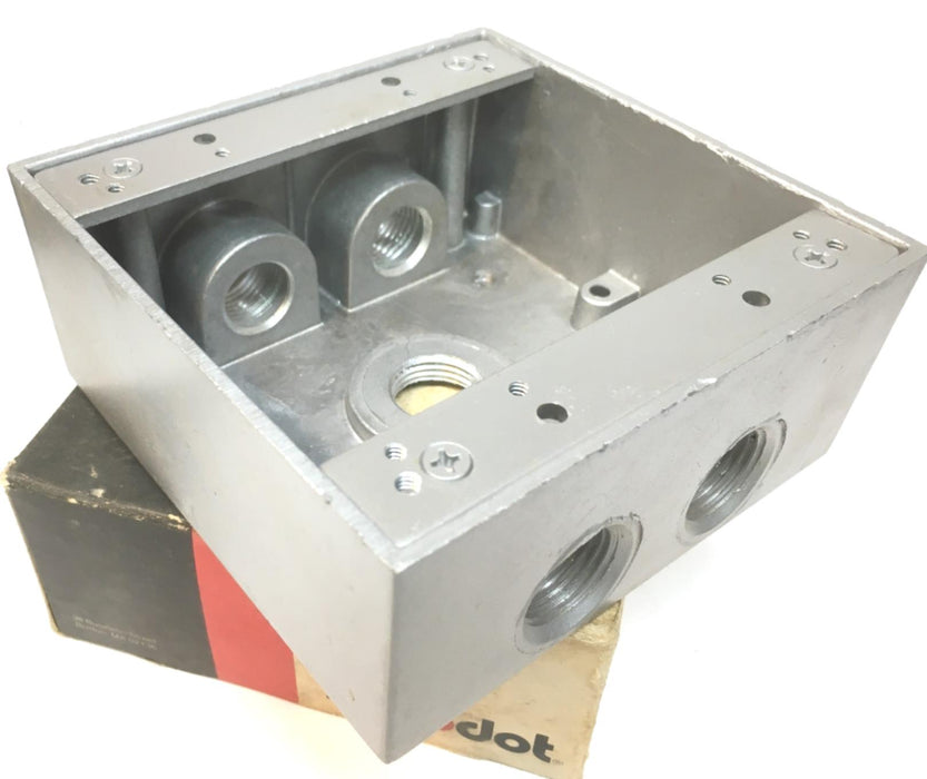 Red Dot 2IH5-1 Five Hole Two Gang Outlet Box, 1/2" S401E NOS