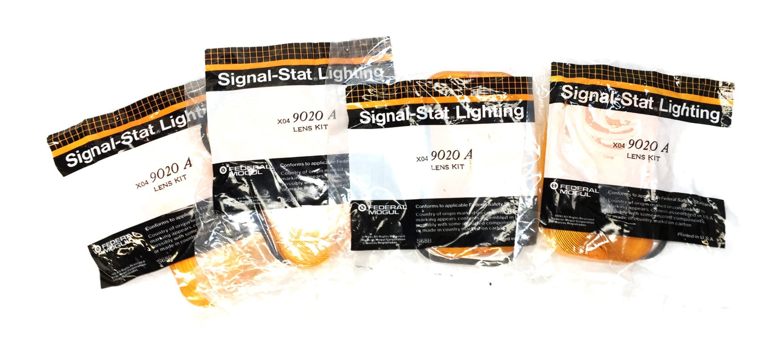 Signal-Stat Amber Lens Kit with Gasket 9020A [Lot of 4] NOS