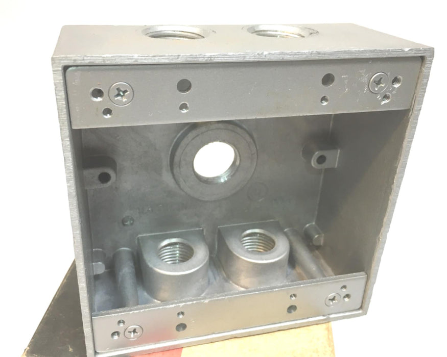 Red Dot 2IH5-1 Five Hole Two Gang Outlet Box, 1/2" S401E NOS