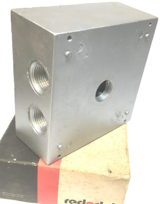 Red Dot 2IH5-1 Five Hole Two Gang Outlet Box, 1/2" S401E NOS