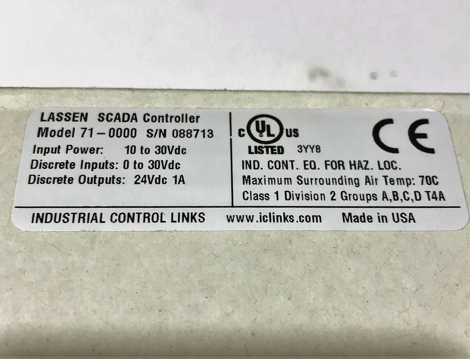 Lassen Supervisory Control & Data Acquisition SCADA Controller 71.0000 NOS