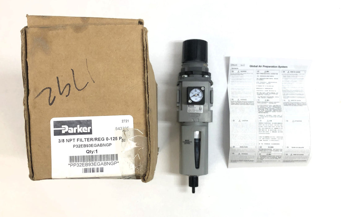Parker Compact Global Modular Filter/Regulator P32EB93EGMBN5P NOS