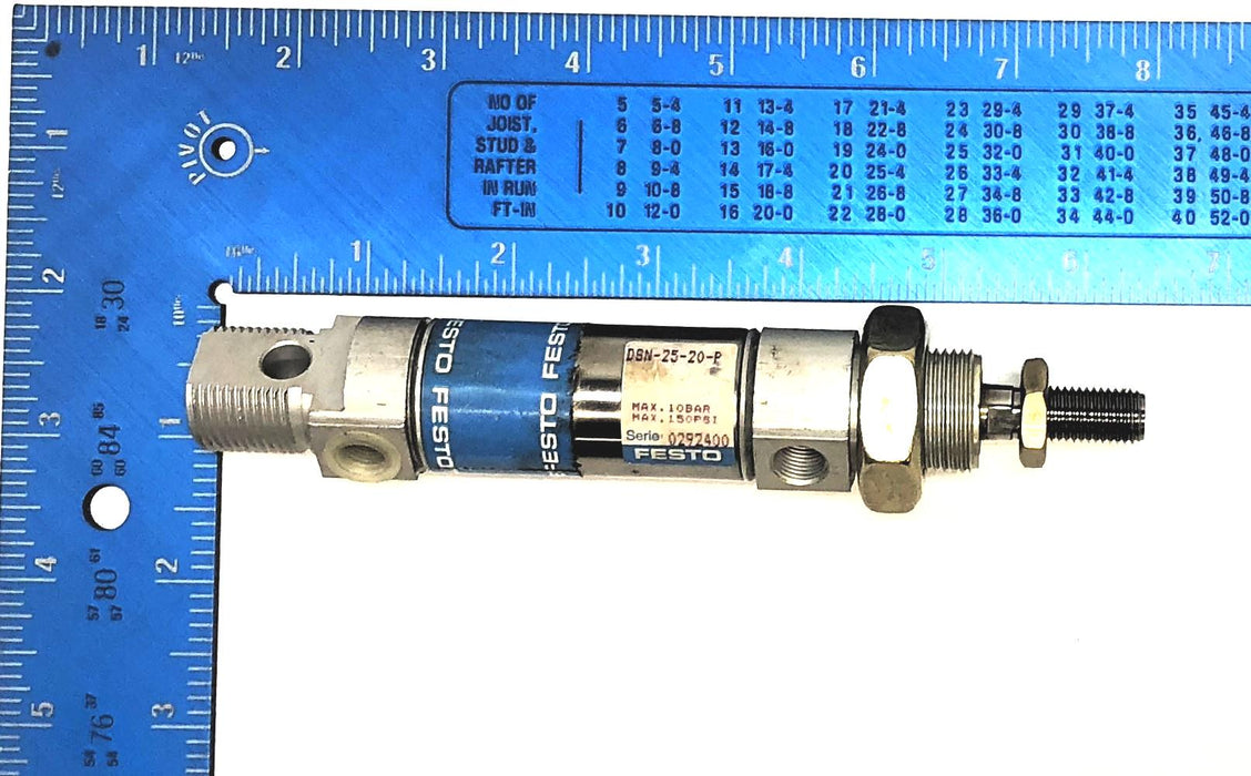 Festo 10 Bar / 150 PSI Max Pneumatic Cylinder DSNU-25-20-P NOS