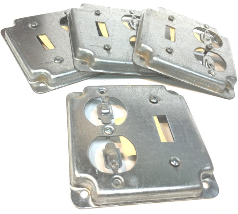 STEEL CITY 2 Gang 4" RS Duplex/Toggle Switch Square Box Cover [ LOT of 4 ]