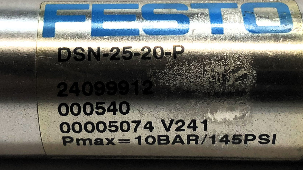 Festo 10 Bar / 145 PSI Max Pneumatic Cylinder DSN-25-20-P NOS