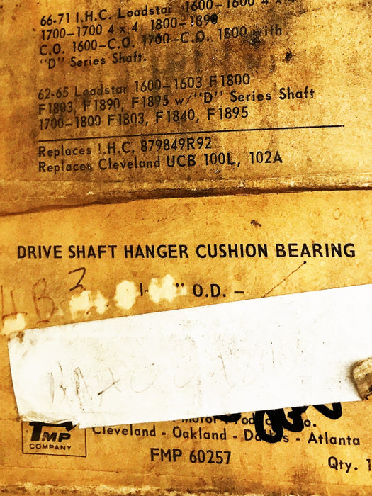 TMP 4.5" x 2.5" Drive Shaft Hanger Cushion Bearing FMP-60257 (HB-3) NOS