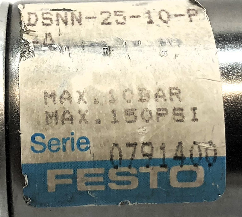Festo 10 Bar / 150 PSI Max Pneumatic Cylinder DSNN-25-10-P-A NOS