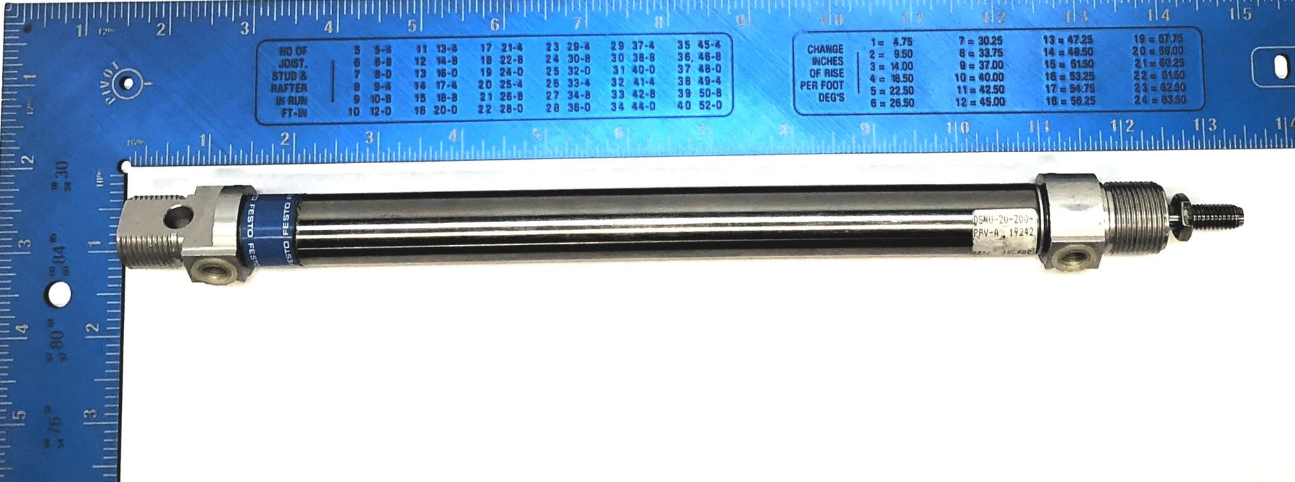 Festo 10 Bar / 150 PSI Max Pneumatic Cylinder (No Hex Nut) DSNU-20-200-PPV-A NOS