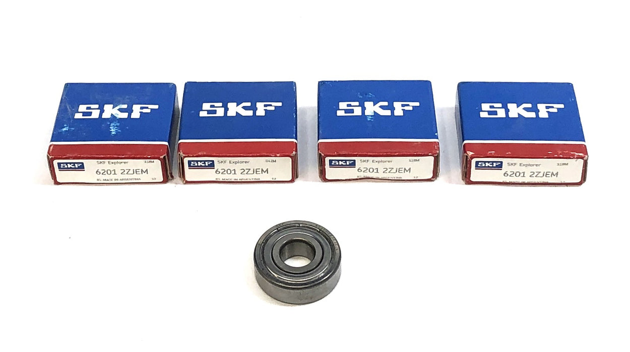 SKF Deep Groove Shielded Ball Bearing 6201-2Z/C3GJN (6201-2ZJEM) [Lot of 4] NOS