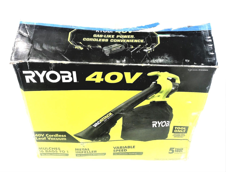 RYOBI 40V CORDLESS LEAF VACUUM/MULCHER RY40405VNM USED