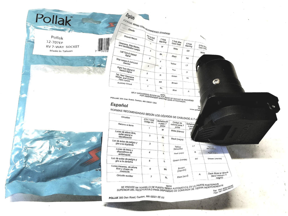 Pollak RV 7-Way Socket 12-707EP NOS