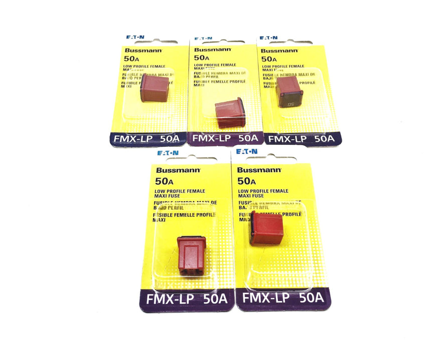 Eaton Bussman 50A Low Profile Female Maxi Fuse BP/FMX-50LP-RP [Lot of 5] NOS
