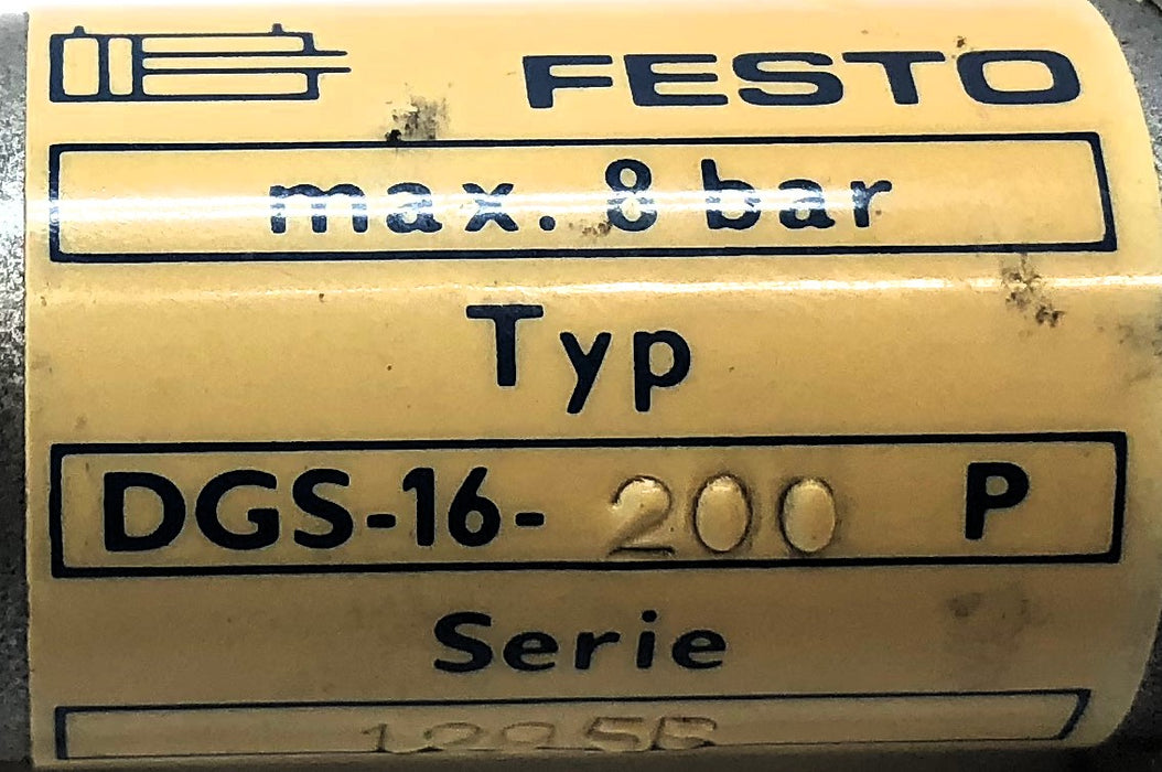 Festo 8 Bar Max Pneumatic Cylinder DGS-16-200-P NOS