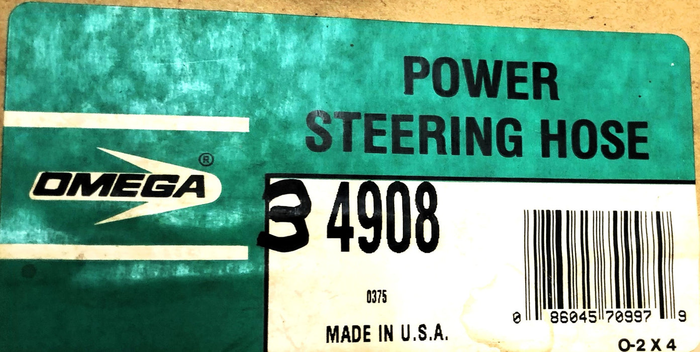 Omega Power Steering Pressure Line Hose 4908 NOS
