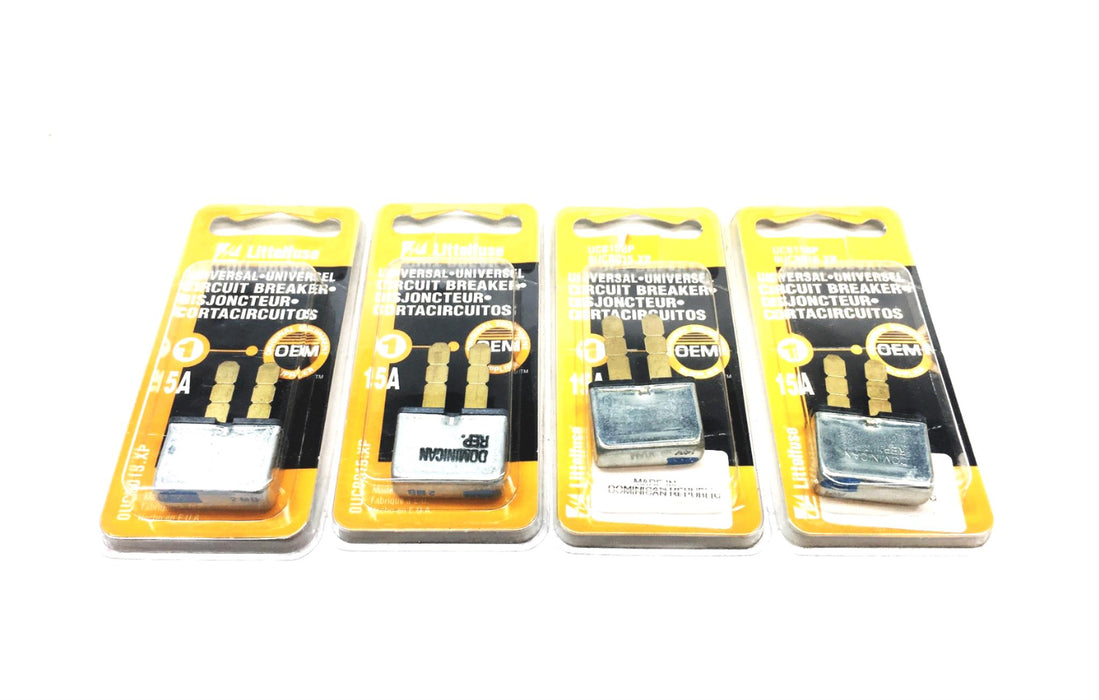 Littelfuse 15A Universal Circuit Breaker UCB15BP [Lot of 4] NOS