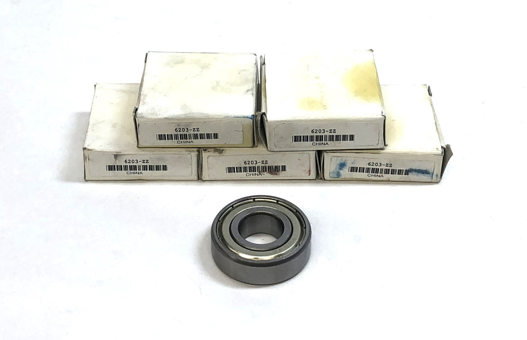 Unbranded Premium Metal Shielded Ball Bearing 6203Z (6203-ZZ) [Lot of 5] NOS