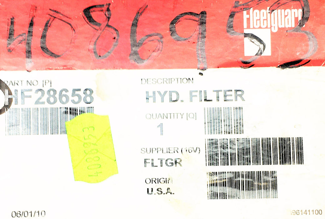 Fleetguard Hydraulic Filter HF28658 NOS