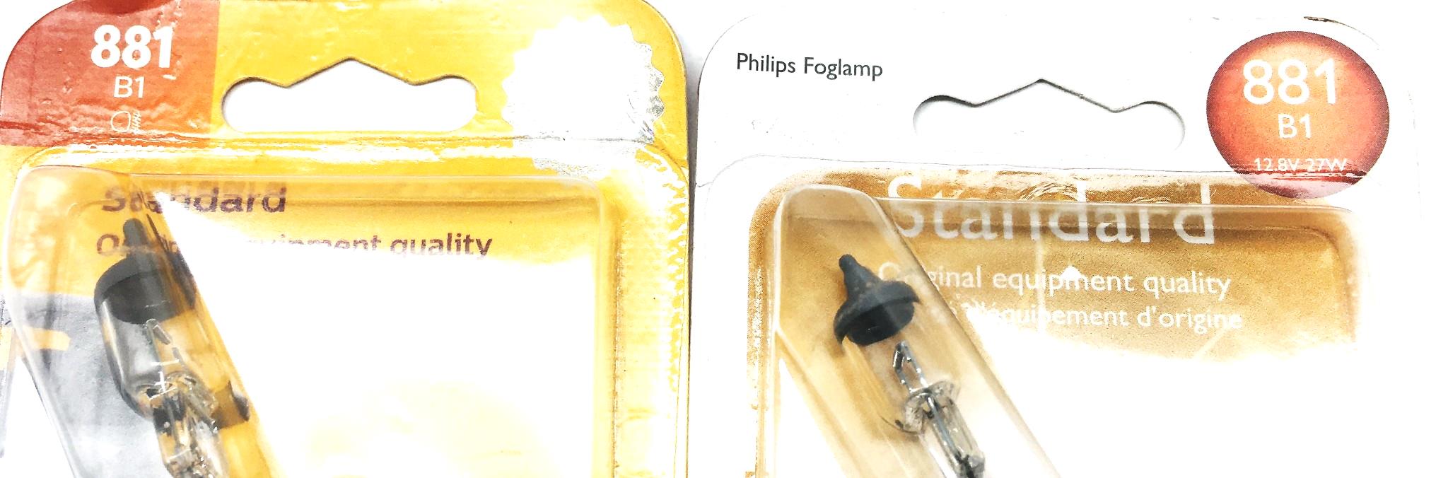 Philips Standard 12.8V 27W Halogen Foglamp 881 B1 [Lot of 2] NOS