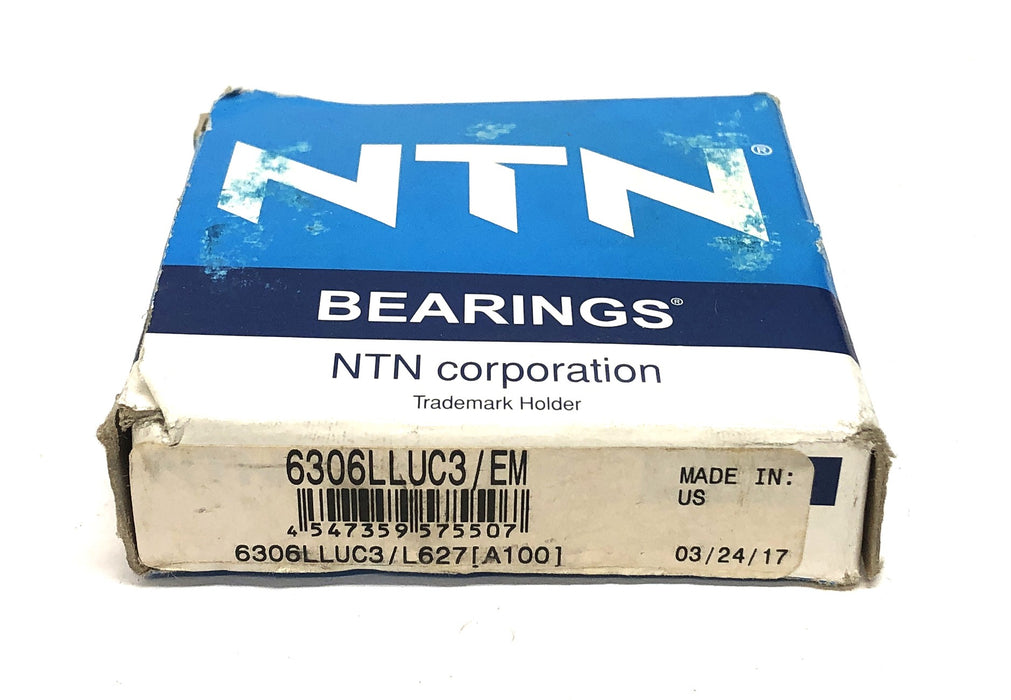 NTN Deep Groove Radial Ball Bearing 6306LLUC3/EM (6306LLUC3/L627) [Lot of 2] NOS