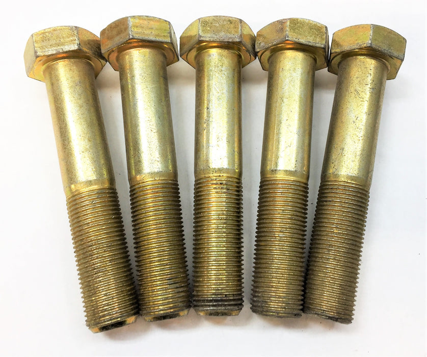 UNBRANDED Hex Bolt Yellow Zinc Plated 4" x 5/8" [Lot of 5] NOS