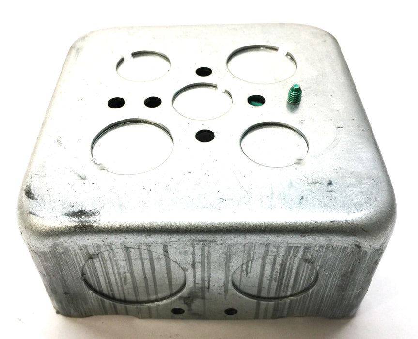 Cooper Crouse-Hinds 4-11/16" Square Welded Outlet Box w/Ground Screw TP558PF NOS