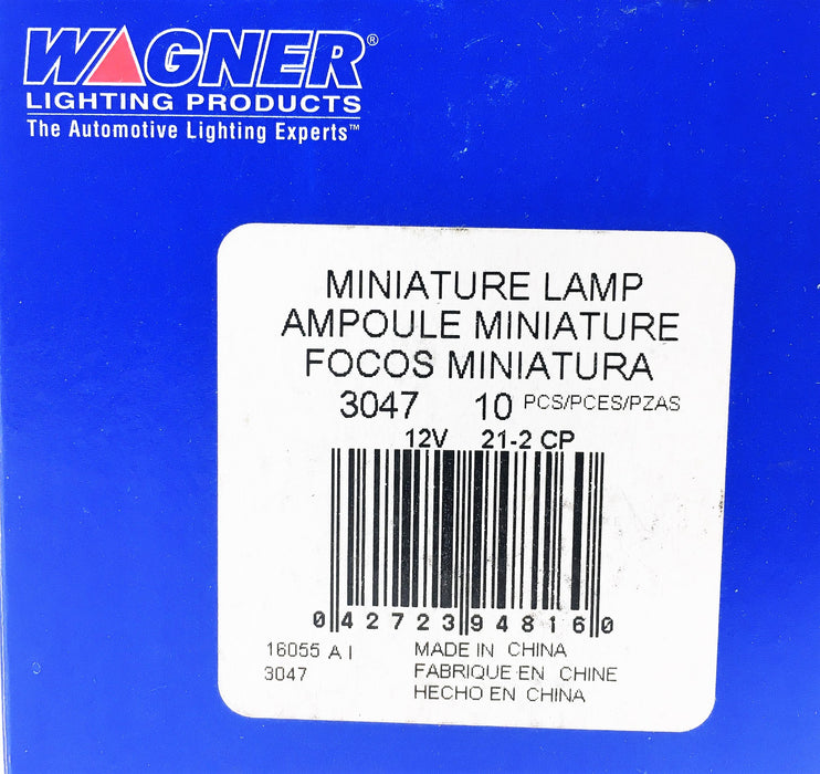 Wagner 12V 21-2CP Miniature Lamp 3047 [Lot of 5] NOS