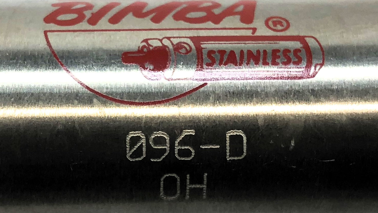 Bimba Stainless Pneumatic Cylinder 096-D [Lot of 3] NOS
