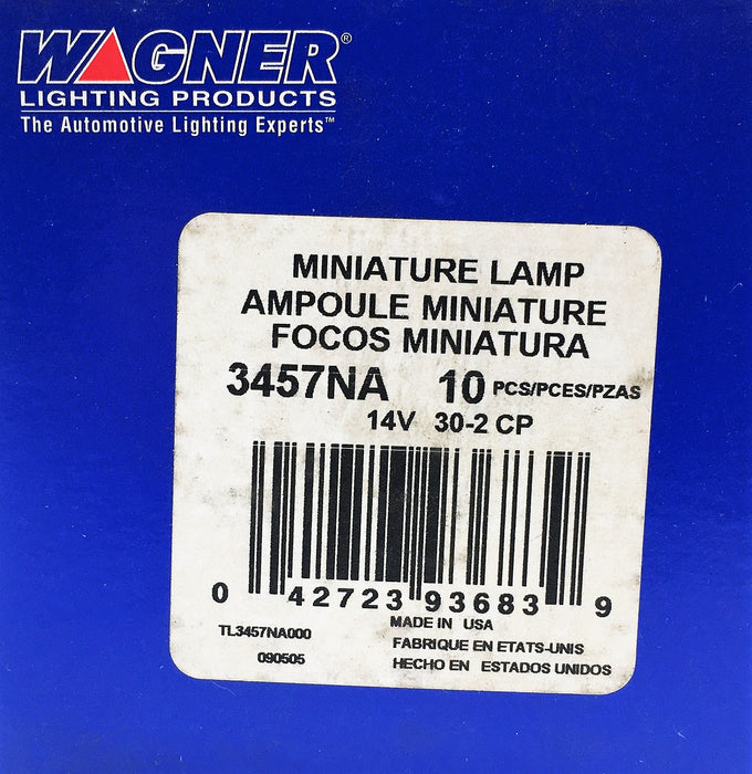 Wagner 14V 30-2CP Miniature Lamp 3457NA [Lot of 8] NOS