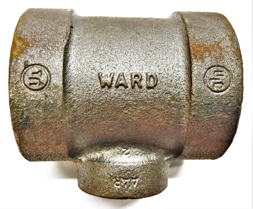 WARD 2" X 2" x 1" Black Malleable Iron Tee 300MI NOS