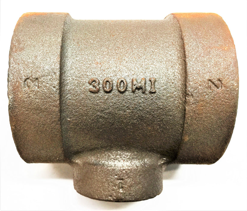 WARD 2" X 2" x 1" Black Malleable Iron Tee 300MI NOS