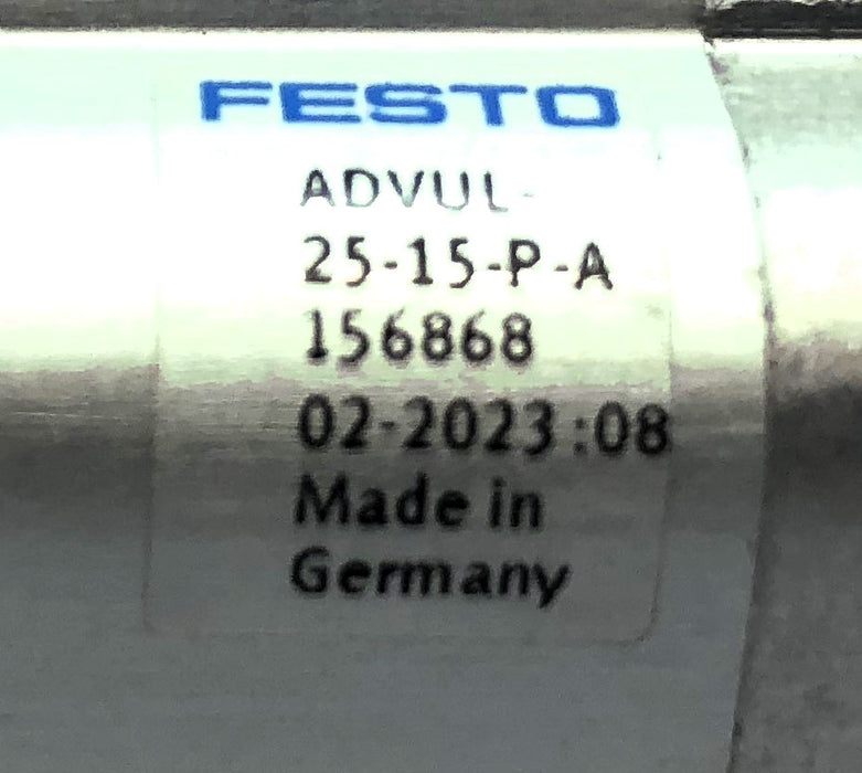 Festo Pneumatic Cylinder ADVUL-25-15-P-A (156868) NOS