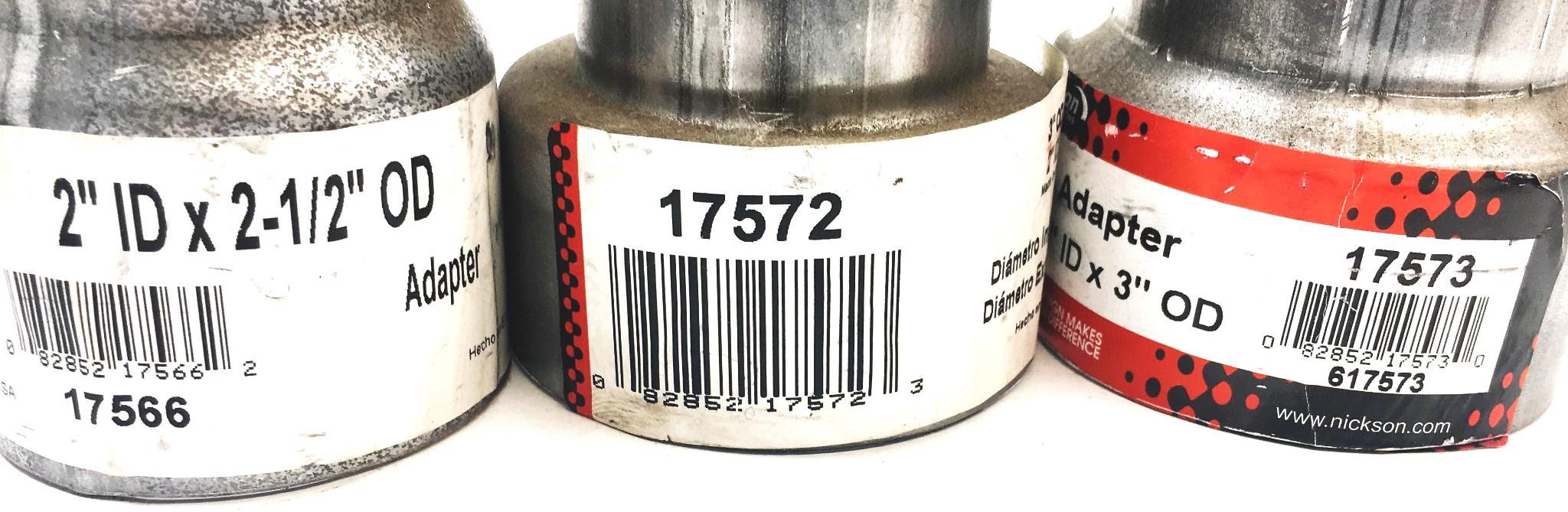 Nickson Exhaust 3 Piece Adapter Set 17566 17572 17573 NOS
